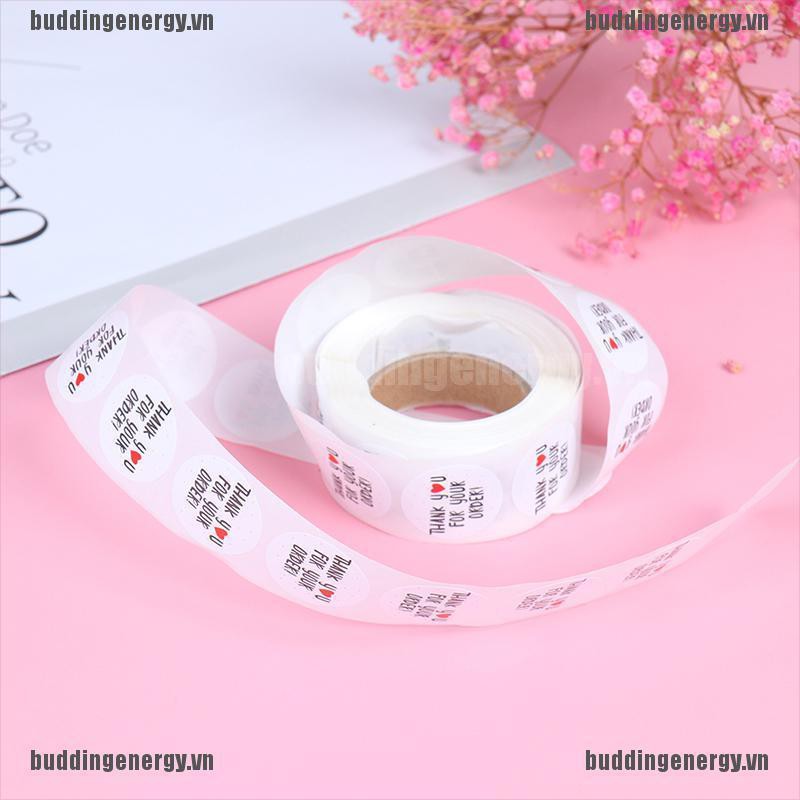 Set 500 Miếng Dán Tròn Không Đường May In Chữ Thank You Dễ Thương