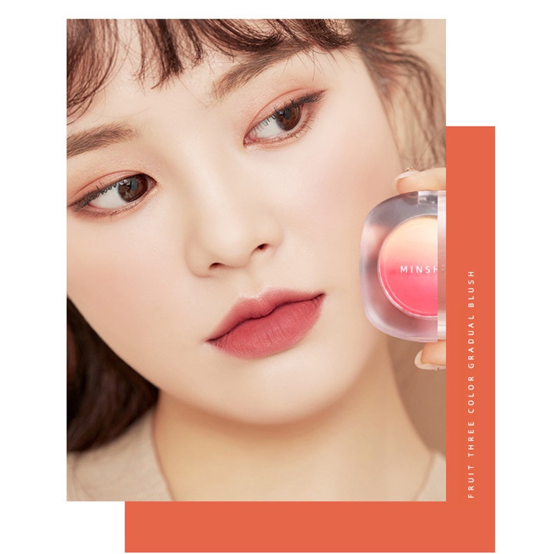 Bảng Phấn Má Hồng Màu Gradient Tự Nhiên Lâu Trôi Không Thấm Nước MINSHZEE