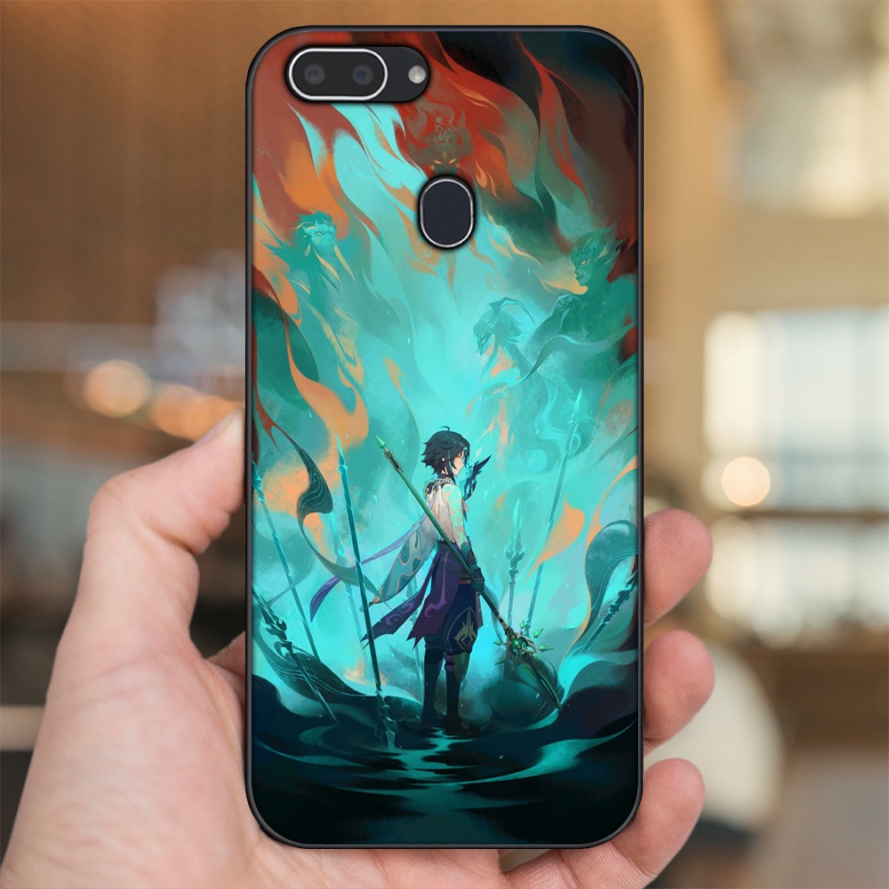 Ốp lưng Realme 2 viền đen in hình Xiao Genshin Impact