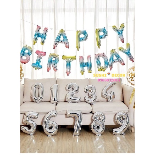 Set bóng chữ sinh nhật , bộ happy birday