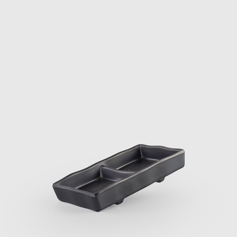 Dĩa Nước Chấm Cao Cấp 2 Ngăn 13cm Màu Đen Nhám SRITHAI SUPERWARE DV104-5.3 DN