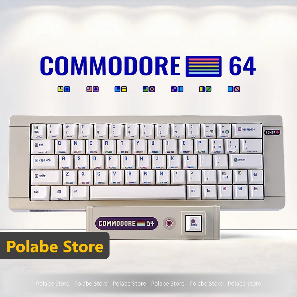 Keycap CRP C64 Clone Cherry Thick PBT, keycap bàn phím cơ nhiều nút cân nhiều layout - Polabe Store