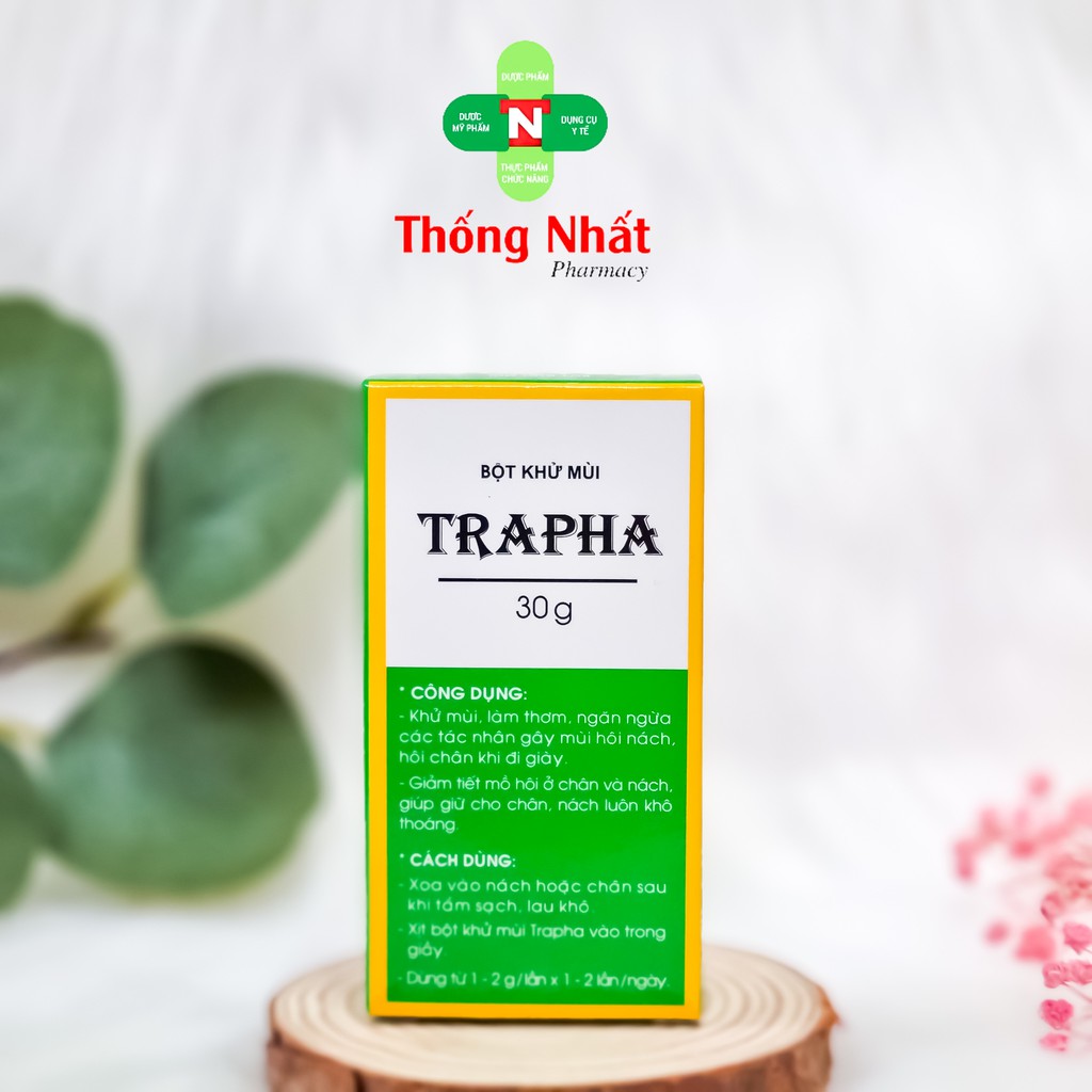 [CHÍNH HÃNG] - Bột khử mùi Trapha 30G ngăn mùi hôi cơ thể, giày dép vớ tất nam nữ