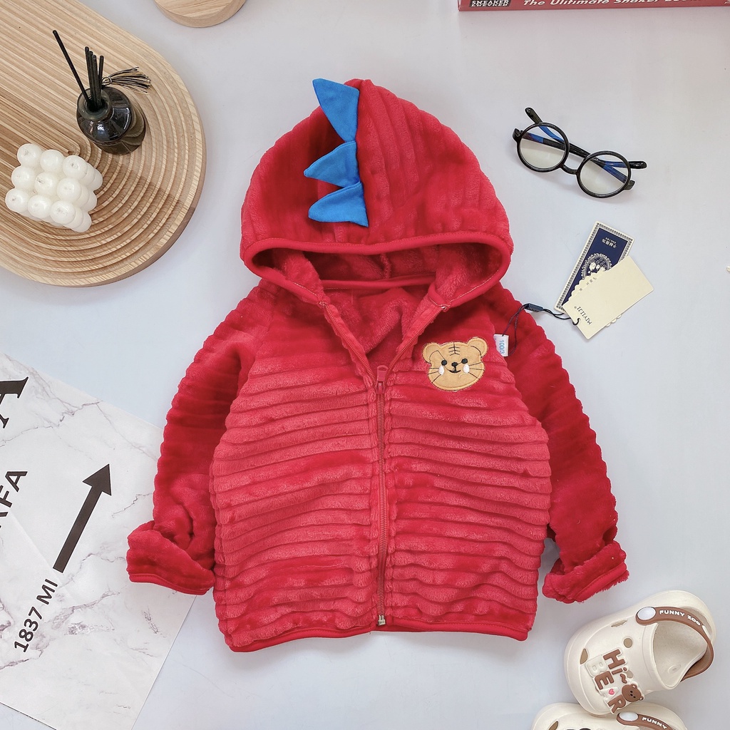 Áo khoác mùa đông cho bé trai bé gái chất liệu lông thỏ 5-15kg