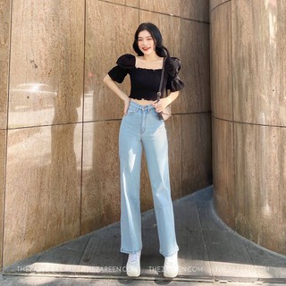 QUẦN JEANS ỐNG SUÔNG BASIC ZAREEN JEA102 -XANH NHẠT