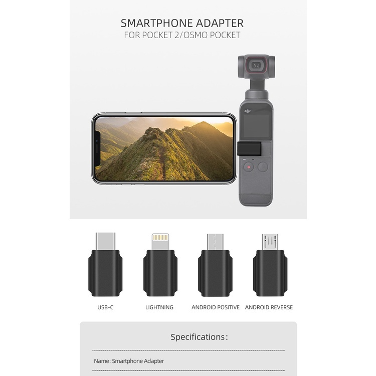 Đầu Chuyển Đổi lightning micro usb-c Cho dji pocket 2 / osmo pocket