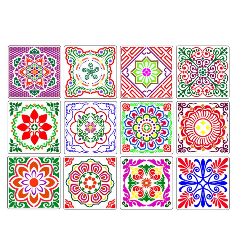 Bộ 7 Khuôn Tô Họa Tiết Mandala Trang Trí Giáng Sinh DIY