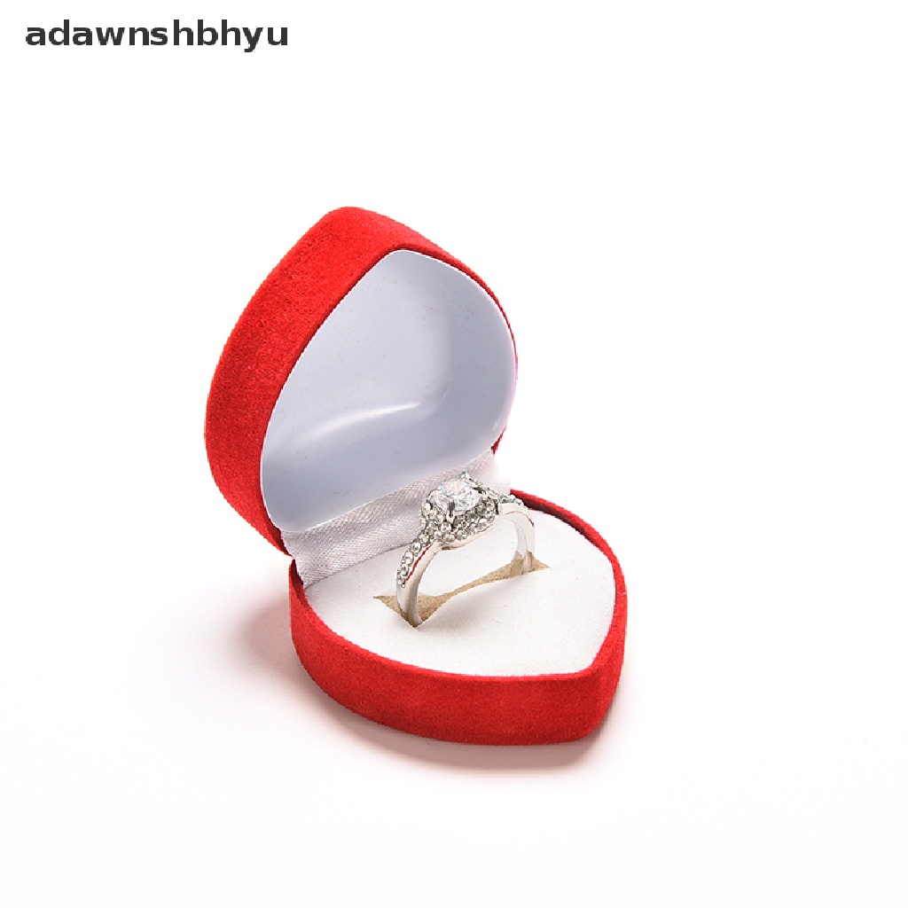 [adawnshbhyu] Chic Heart Shaped Ring Box Red Love Heart Storage Box Jewelry Box Display Box .