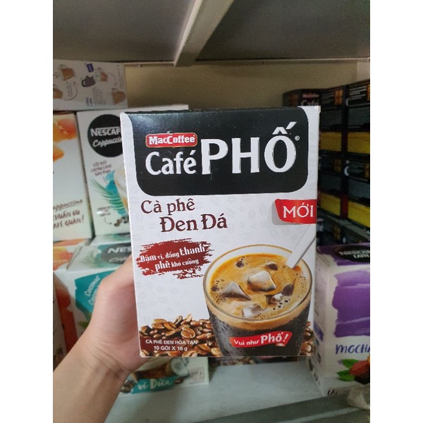 COMBO 2 HỘP CÀ PHÊ PHỐ ĐEN ĐÁ MACCOFFEE - hộp (10 gói x 16gr)