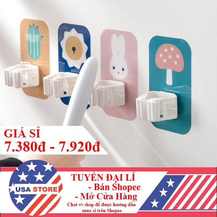 (Video Review) Miếng Dính Treo Chổi HOẠT HÌNH DECOR K6 - Móc Treo Kẹp Giữ Chổi Cọ Dán Tường, Treo Cây Lau Nhà