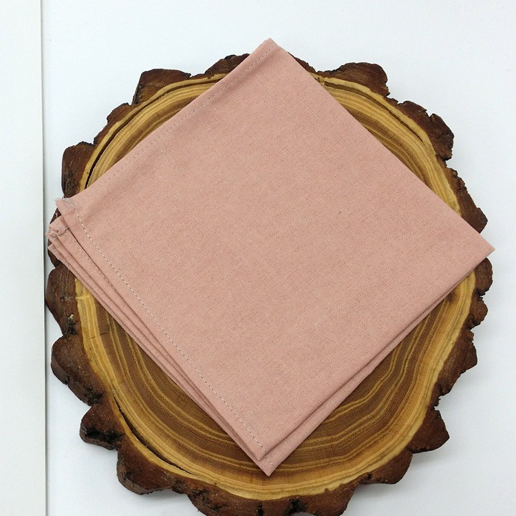 Khăn tay  vải linen trơn dùng để thêu thủ công 30x30cm