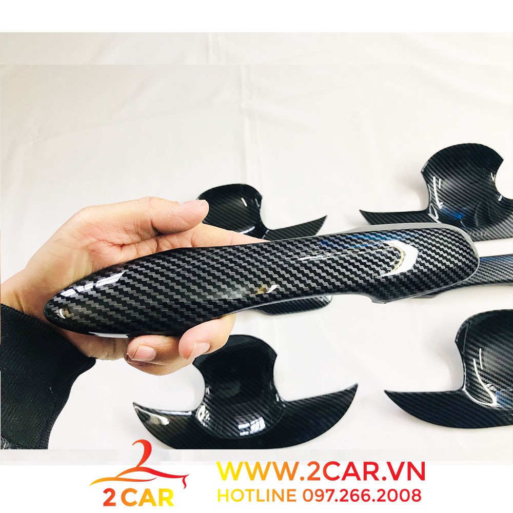 Ốp tay nắm, hõm cửa carbon xe Toyota Corolla Cross 2020-2021 chất liệu Cacbon cao cấp