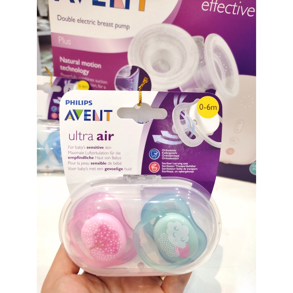 Ty ngậm Philips Avent trong suốt 0-6M [ Ty Ti giả ] [ chính hãng]