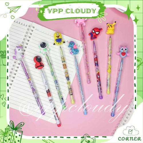 Bút chì khúc giáng sinh, halloween dễ thương tiện lợi, nhiều mẫu mã cho học sinh tiểu học