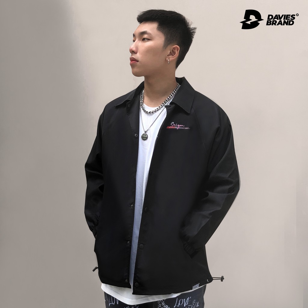 Áo khoác dù nam form rộng màu đen local brand Davies Saigon Jacket