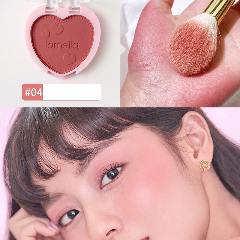 Phấn Má Hồng 1 Ô Lameila Blusher Hình Tim Xinh Xắn - Hàng nội địa Trung