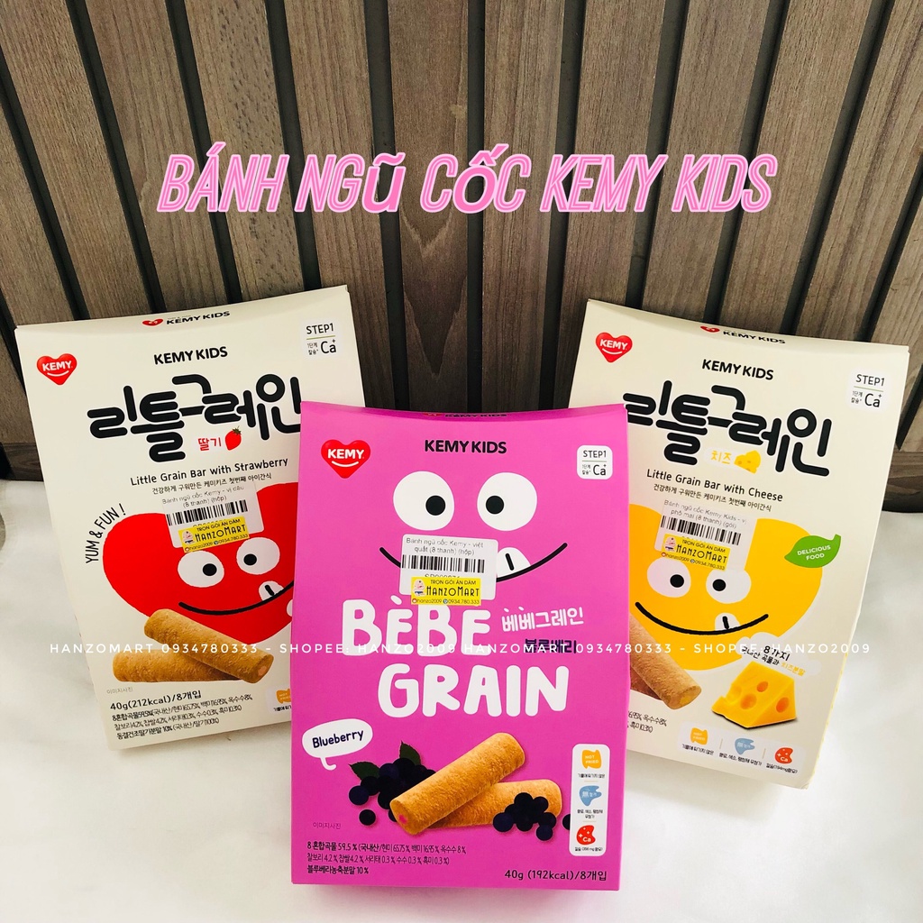 Bánh ăn dặm cho bé ngũ cốc ăn dặm KEMY Hàn Quốc (8 thanh)