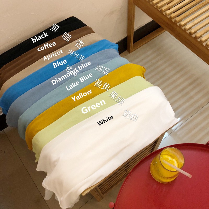 SUXI Áo thun tay dài màu trơn phong cách Hàn Quốc cho nữ