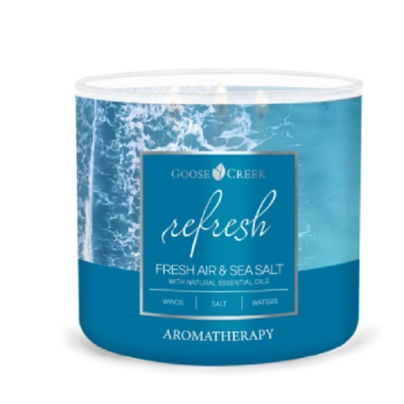 Nến Ly 3 Bấc Sáp Đậu Nành Aromatherapy Goose Creek 14.5oz - 411g - Fresh Air & Sea Salt