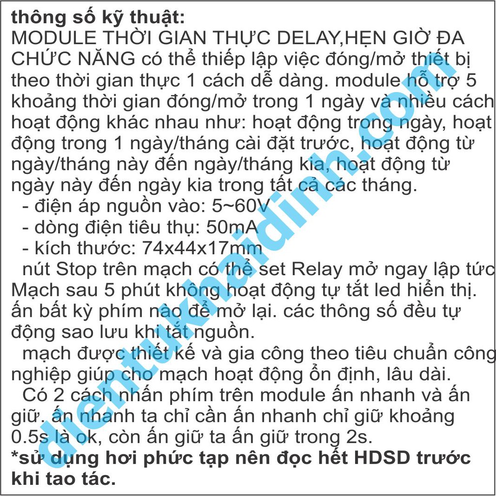 MODULE THỜI GIAN THỰC DELAY, HẸN GIỜ ĐA CHỨC NĂNG 4 LED 7 đoạn 0.36&quot; kde4906