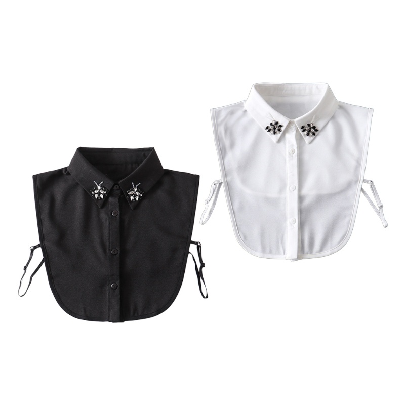 Cổ Áo Rời Đính Đá Hình Bướm Màu Trắng Đen Thời Trang Cho Nữ