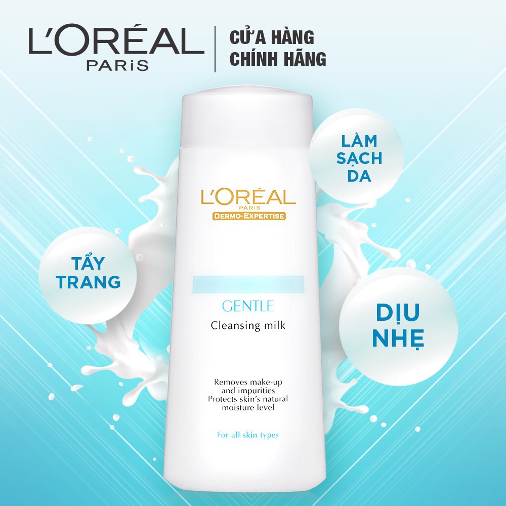 [ THANH LÝ ] Sữa tẩy trang dịu nhẹ L'Oreal Gentle Cleansing Milk 200ml hàng công ty nhập khẩu