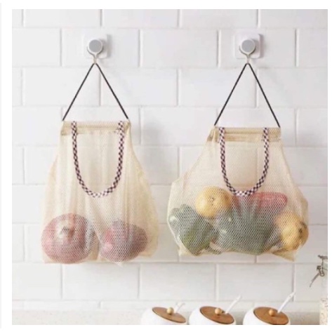 túi lưới đựng hành tỏi treo tường