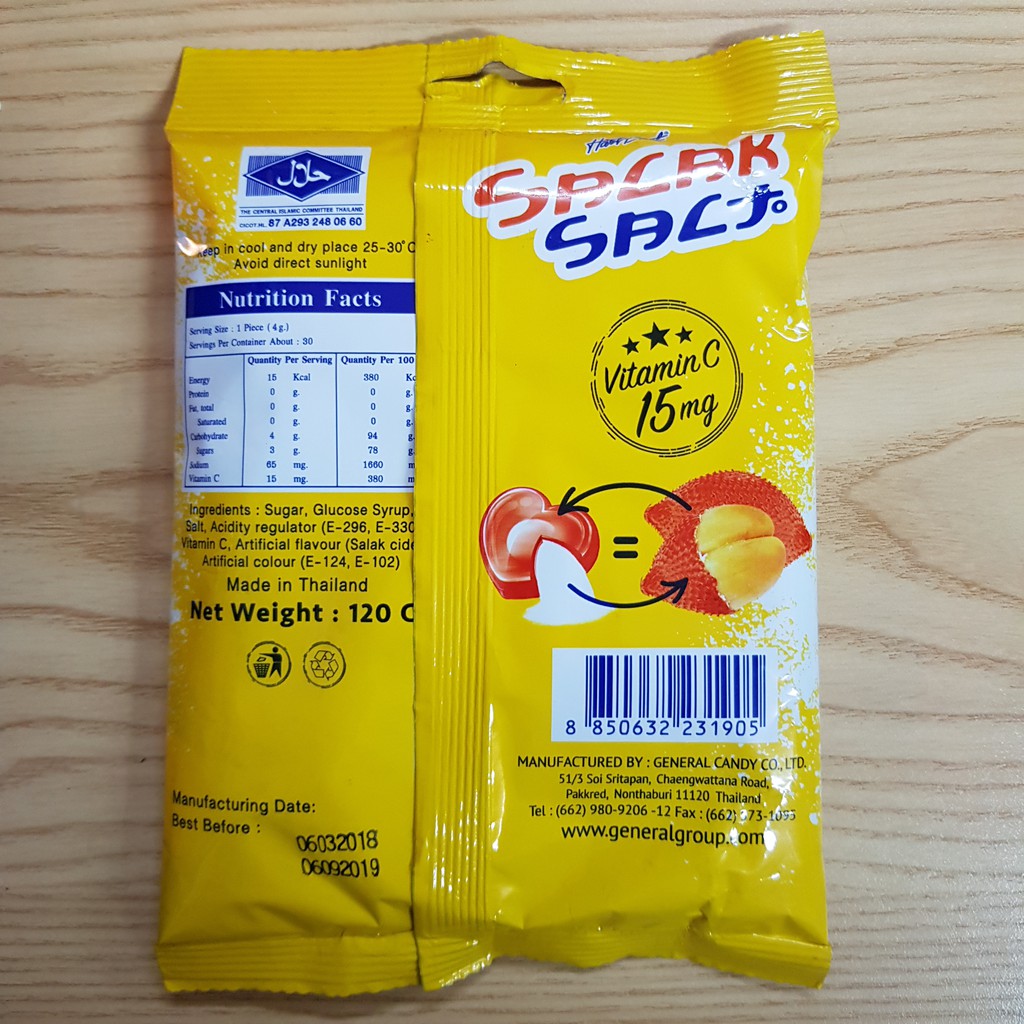 Kẹo Sack Salt 120g (Kẹo Chanh Muối)