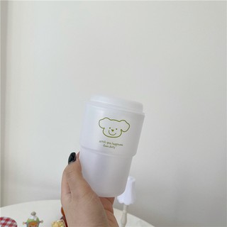 Cốc take away hình cún xanh lá cây