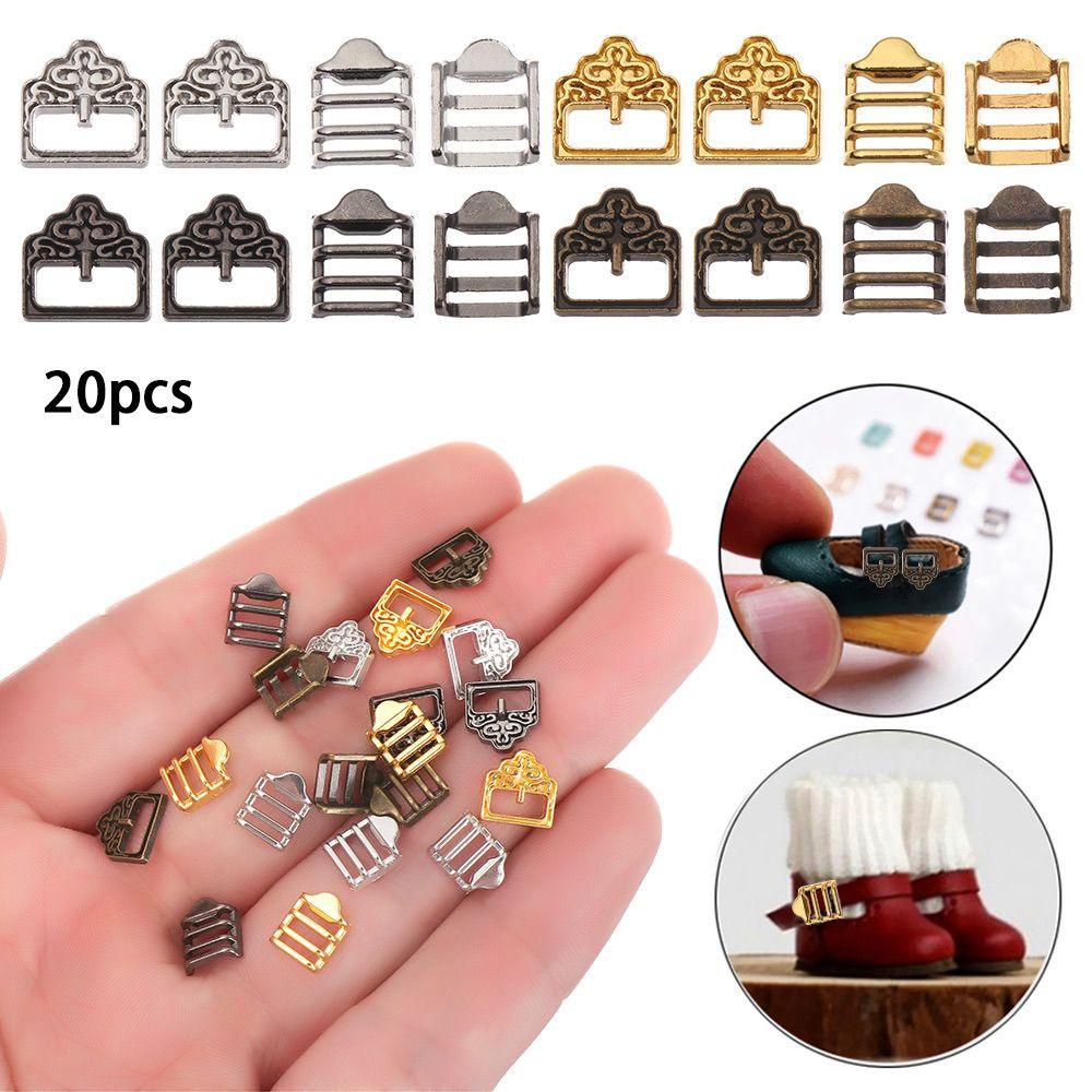 BEBETTERM Set 20 Khóa Ba Cạnh Mini Siêu Mỏng Chất Lượng Cao 4 Màu Cho Búp Bê