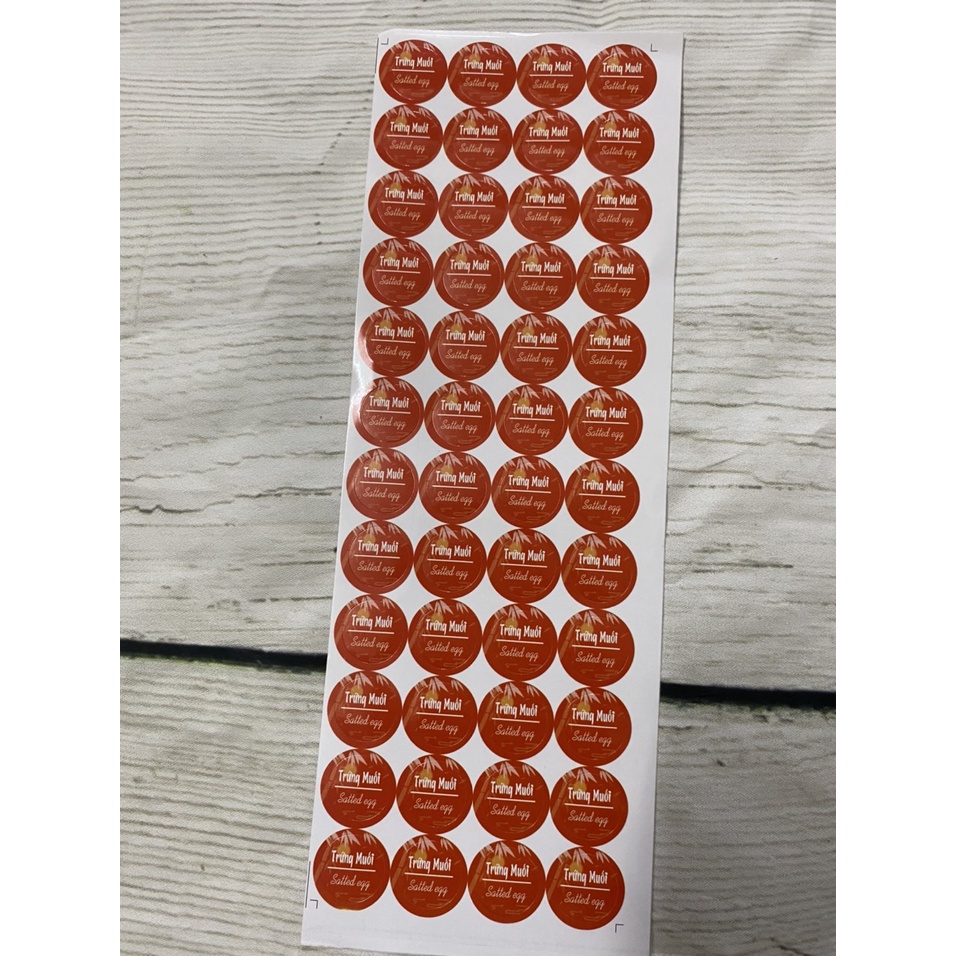 Tem Nhân Trung Thu Vị Trứng Muối Tờ 48 Con Kt: 1,7cm