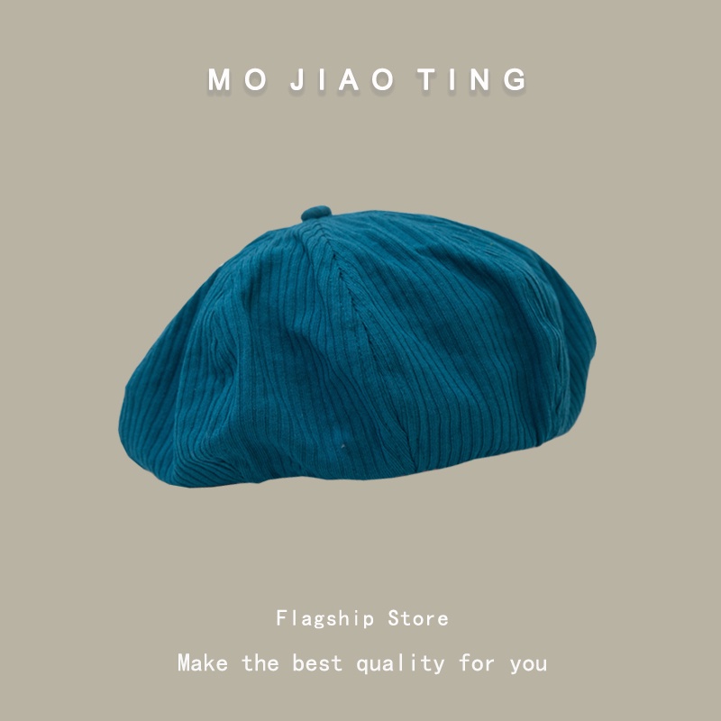 Mũ beret mỏng màu đen trơn thời trang xuân hè cho nữ