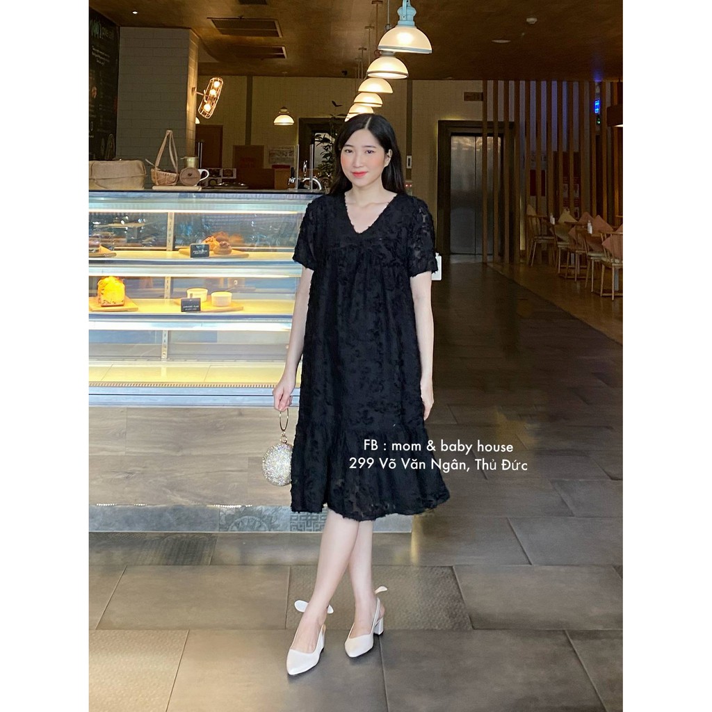 Đầm bầu đi tiệc ren nhung đuôi cá Velvet Dress