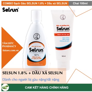 Combo Dầu Gội SELSUN 1.8% + Dầu Xả SELSUN [Chai 100ml]