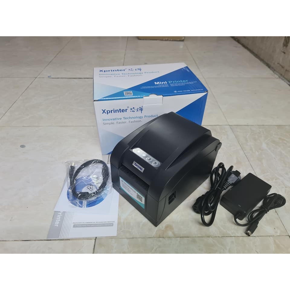 Máy in mã vạch sapo, kiotviet - In đơn hàng GHTK 5x5 cm -  Xprinter 350BM dùng cho điện thoại, máy tính