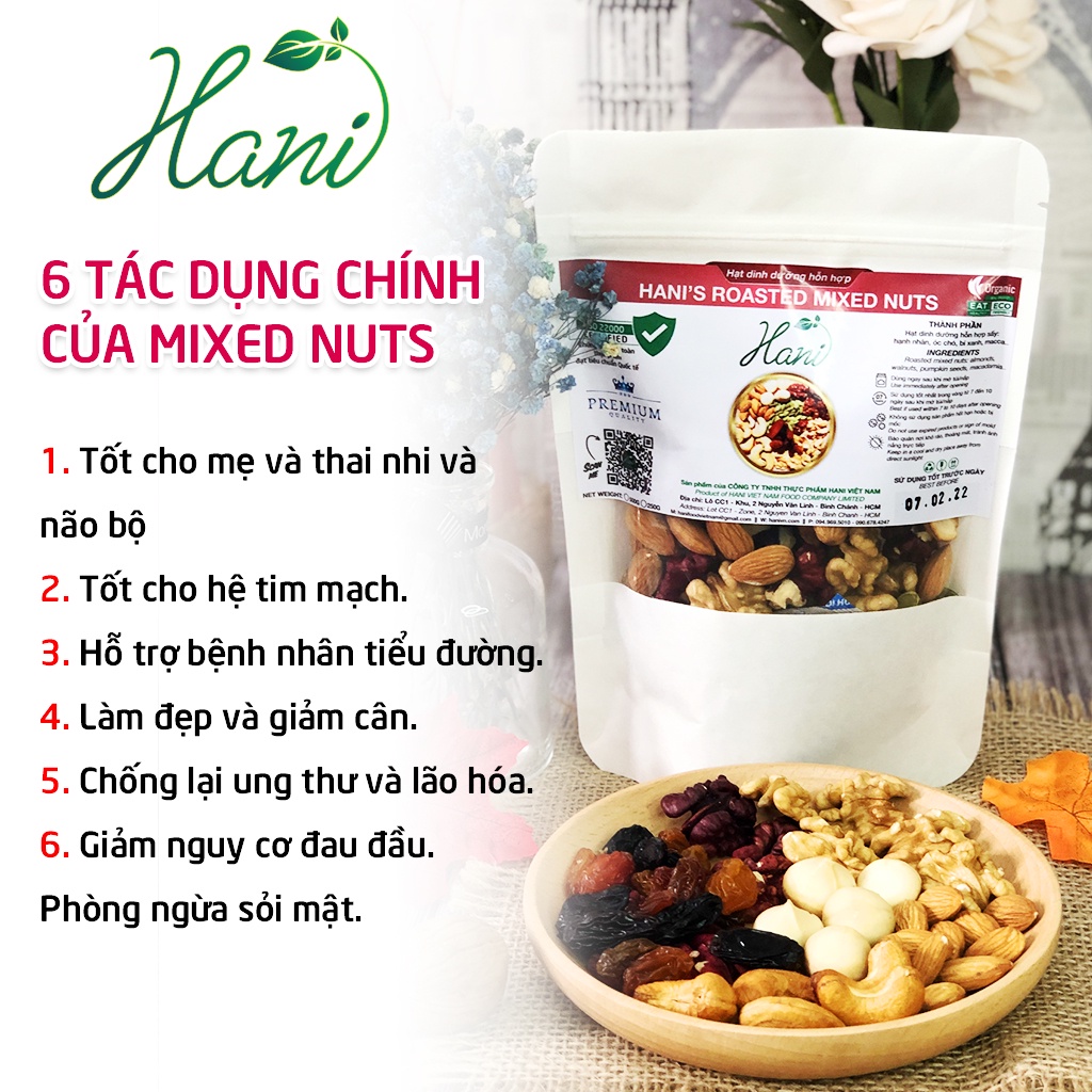 Mix 7 Loại Hạt Dinh Dưỡng Và Hoa Quả Sấy Cao Cấp Chuẩn Nhập Khẩu  HANI FOOD