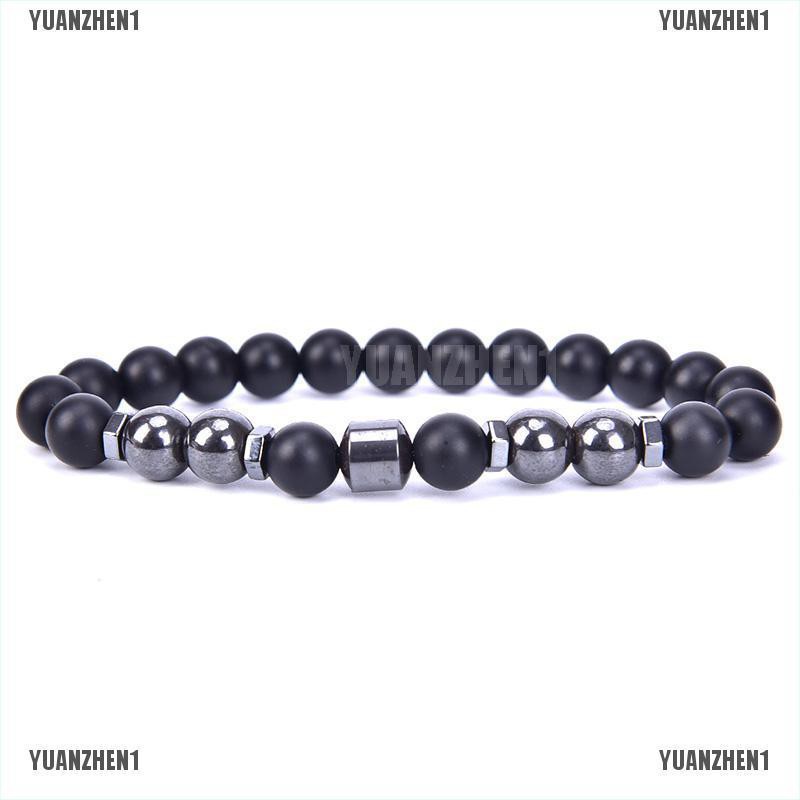 Vòng Tay Hạt Đá Hematite Màu Đen Từ Tính Chăm Sóc Sức Khỏe YUANZHEN1