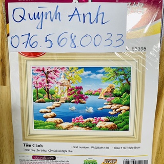 Tranh thêu chữ thập ĐỒNG QUÊ 62x45cm chưa thêu 53395