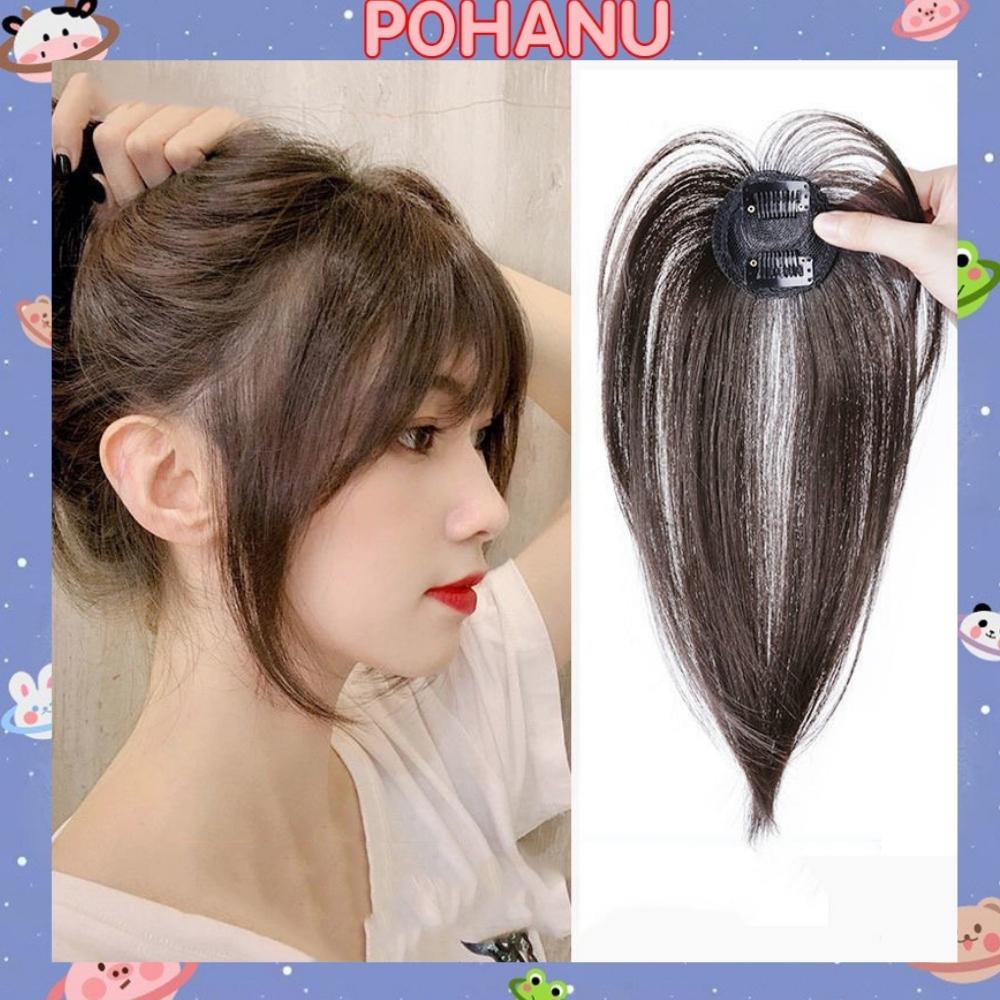 Mái giả 3D Pohanu tóc giả mái 2 kẹp tạo kiểu xinh xắn TG23