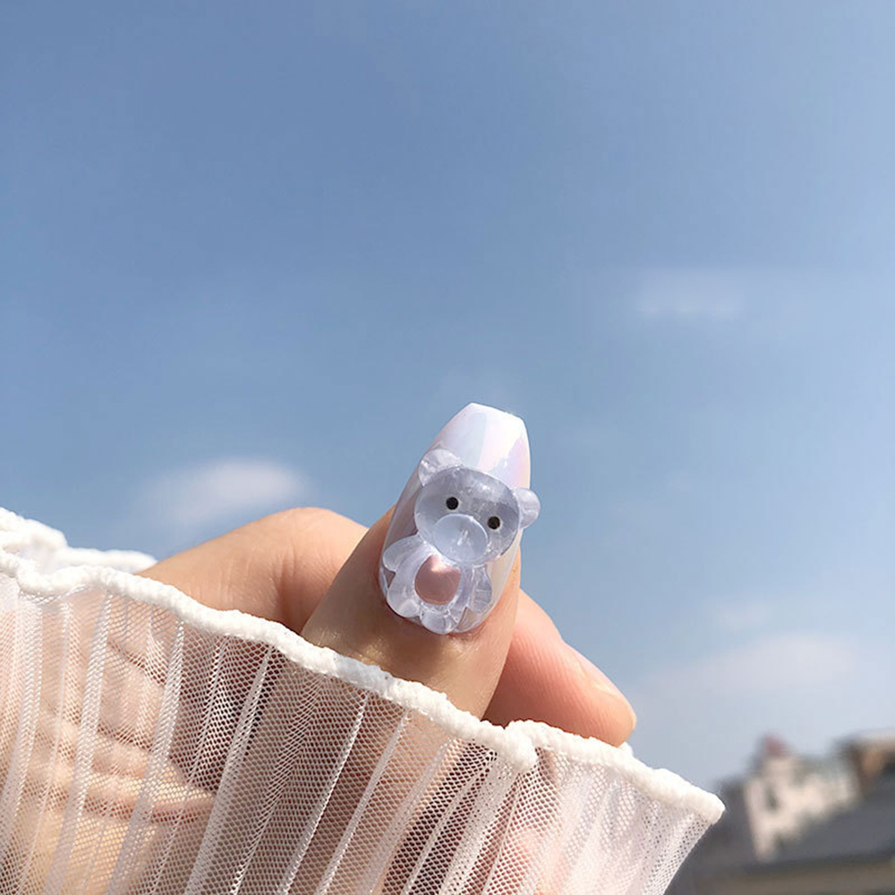 [Hàng mới về] 1/10 Đá giả đính móng trang trí nghệ thuật bằng nhựa resin hình gấu/pikachu