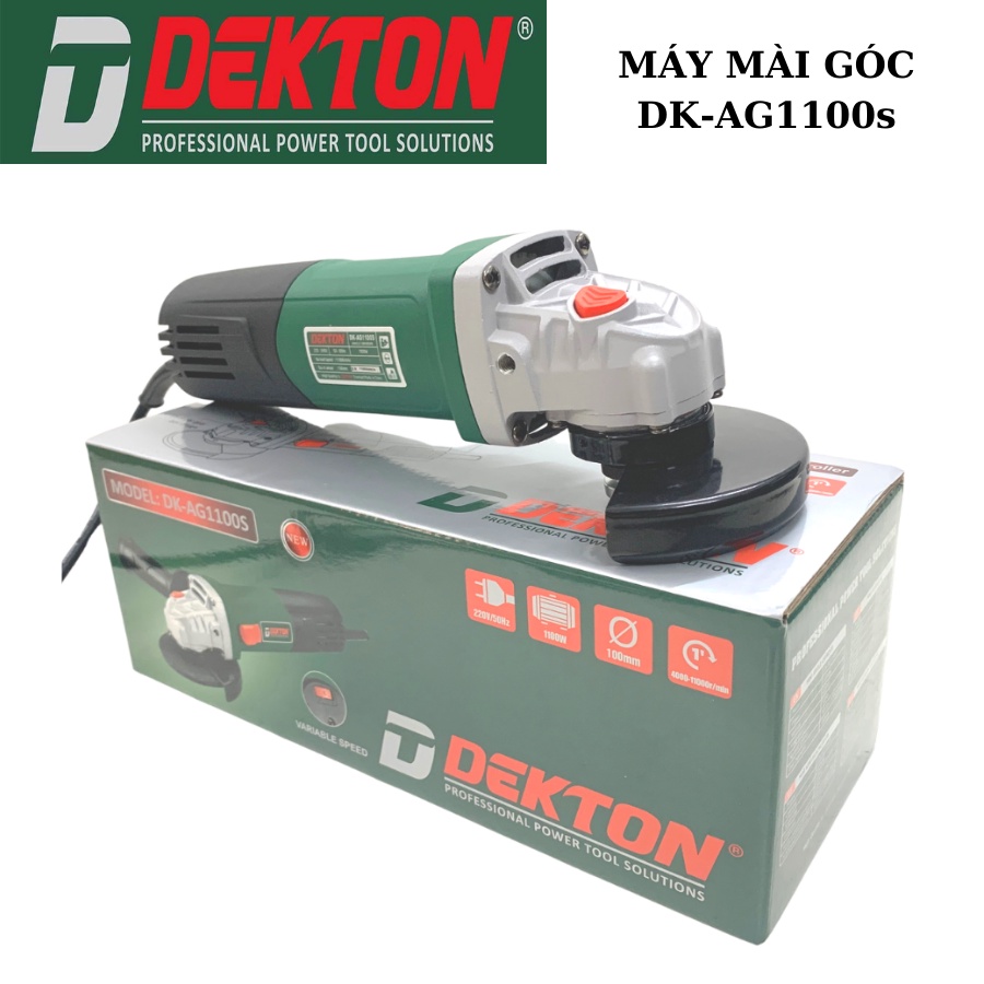 Máy Mài Góc Dekton DK-AG1100S - Điều Tốc - Lưỡi 100mm - Công Suất 1100W - Công Tắc Trượt