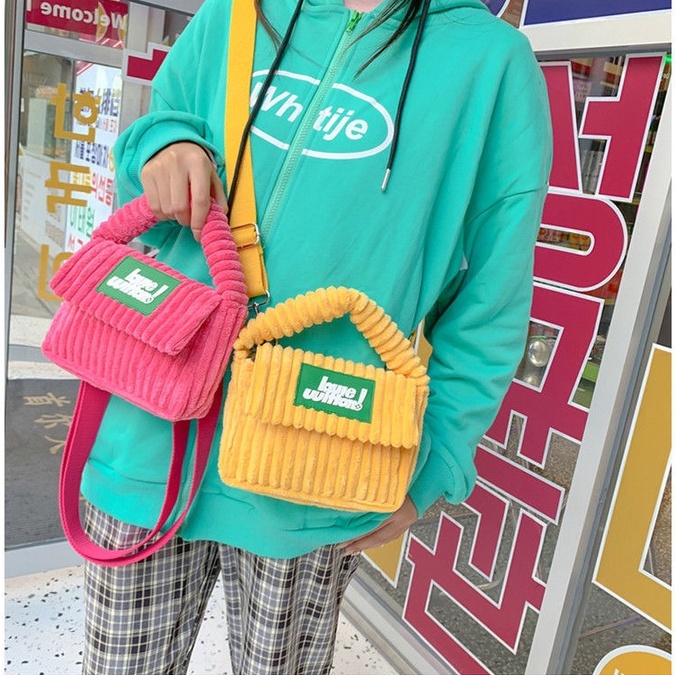 Túi đeo chéo ENVIROSAX dáng vuông nhỏ vải nhung dễ thương cho học sinh