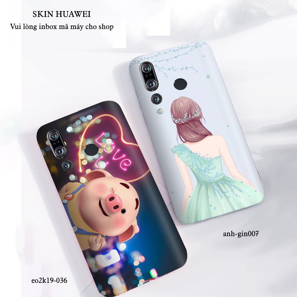 Skin dán cho các dòng điện thoại Huawei Nova 2i - Nova3e - Nova 3i in hình heo con đáng yêu