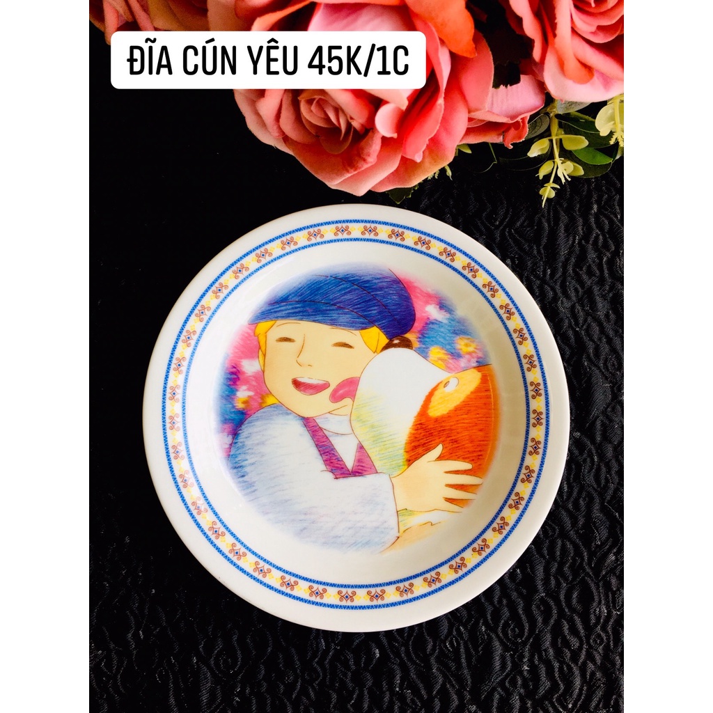 GỐM NHẬT - ĐĨA HOẠT HÌNH SIZE 18cm