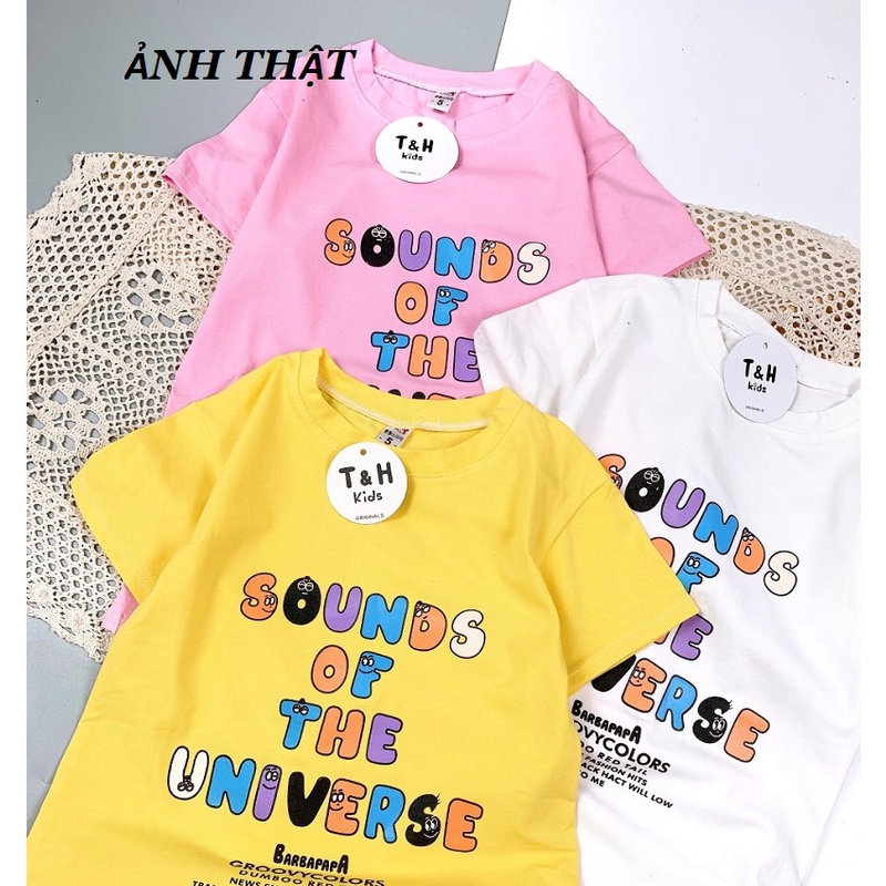 Váy bé gái cotton 4 chiều dáng xuông in chữ sắc mầu  XHN903