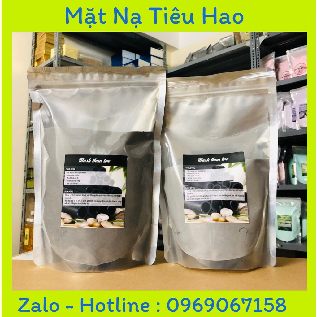 Mặt nạ than tre 500g, bột than tre handmade 500g