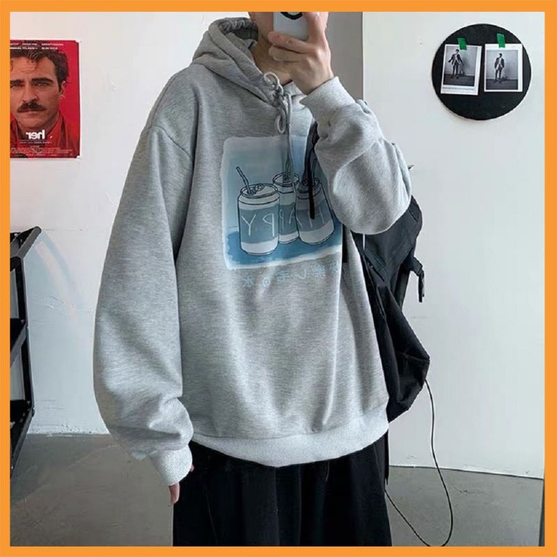 Áo hoodie Unisex - Áo hoodie HAPPY chất liệu nỉ bông xuất Hàn cao cấp, mã S014 Deli Store