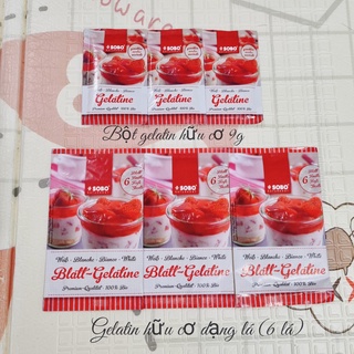 Gelatin hữu cơ SoBo nhập khẩu Đức 9 gram (Gelatin lá/ Bột Gelatin)