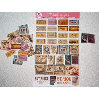 BÌA STICKER TEM VINTAGE 34 MIẾNG