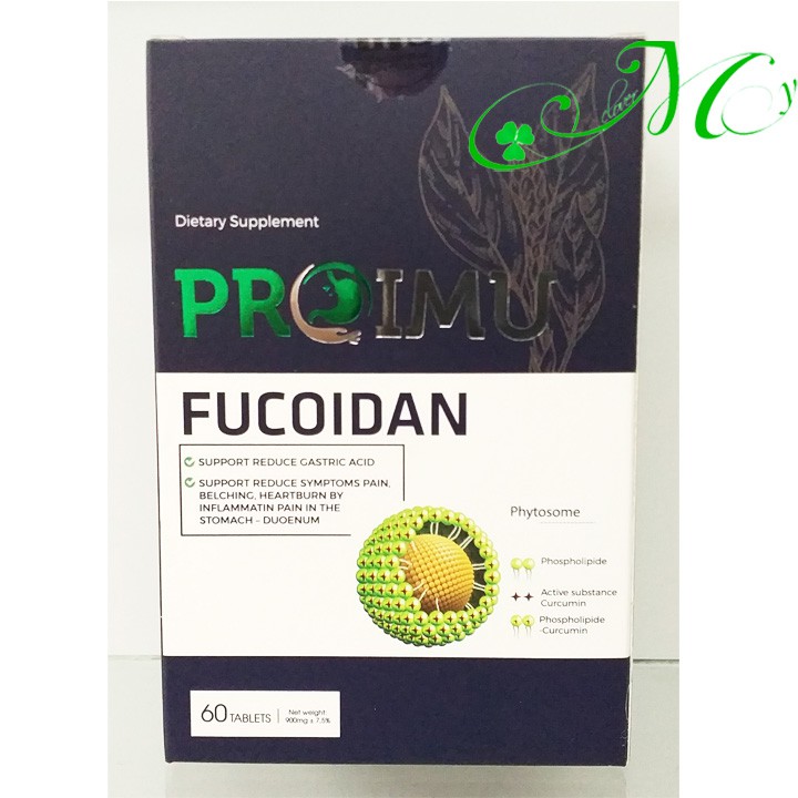 Pro Imu Fucoidan - Viên uống hỗ trợ điều trị viêm loét dạ dày, tá tràng - Hộp 60 viên